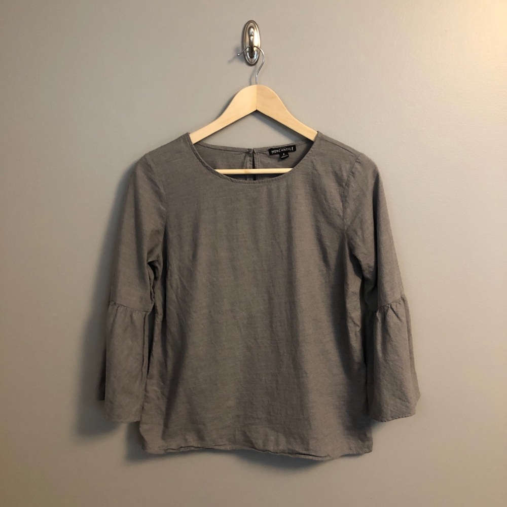 J.crew Gray Quarter Sleeve Top!
